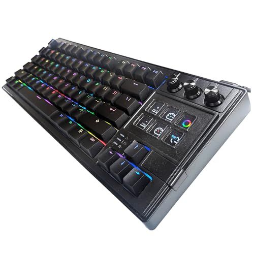キーボード 赤軸 有線 キングジム ゲーミング テンキーレス リニア バックライト ボタン ボリューム付き ホットスワップ対応 ストリームデック pc ラピッドトリガー メカニカル 英語配列 英字配列 音量調整付き スイッチ 耐久性 高さ調整 4a531fb2