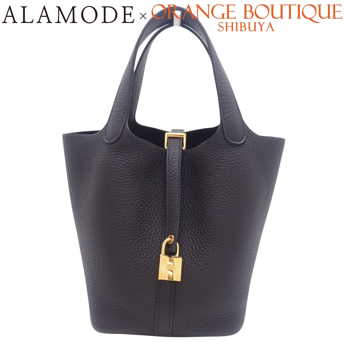 HERMES(エルメス) ピコタンロックPM ネイビー紺 トリヨンクレマンス ゴールド金具 U刻印 ハンドバッグ レディース 40802199335【アラモード】
