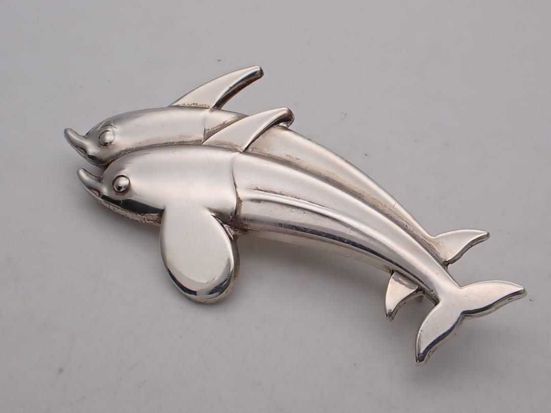 GEORG JENSEN ジョージ ジェンセン AG925 シルバー ブローチ イルカ