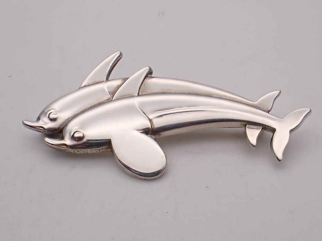 GEORG JENSEN ジョージ ジェンセン AG925 シルバー ブローチ イルカ