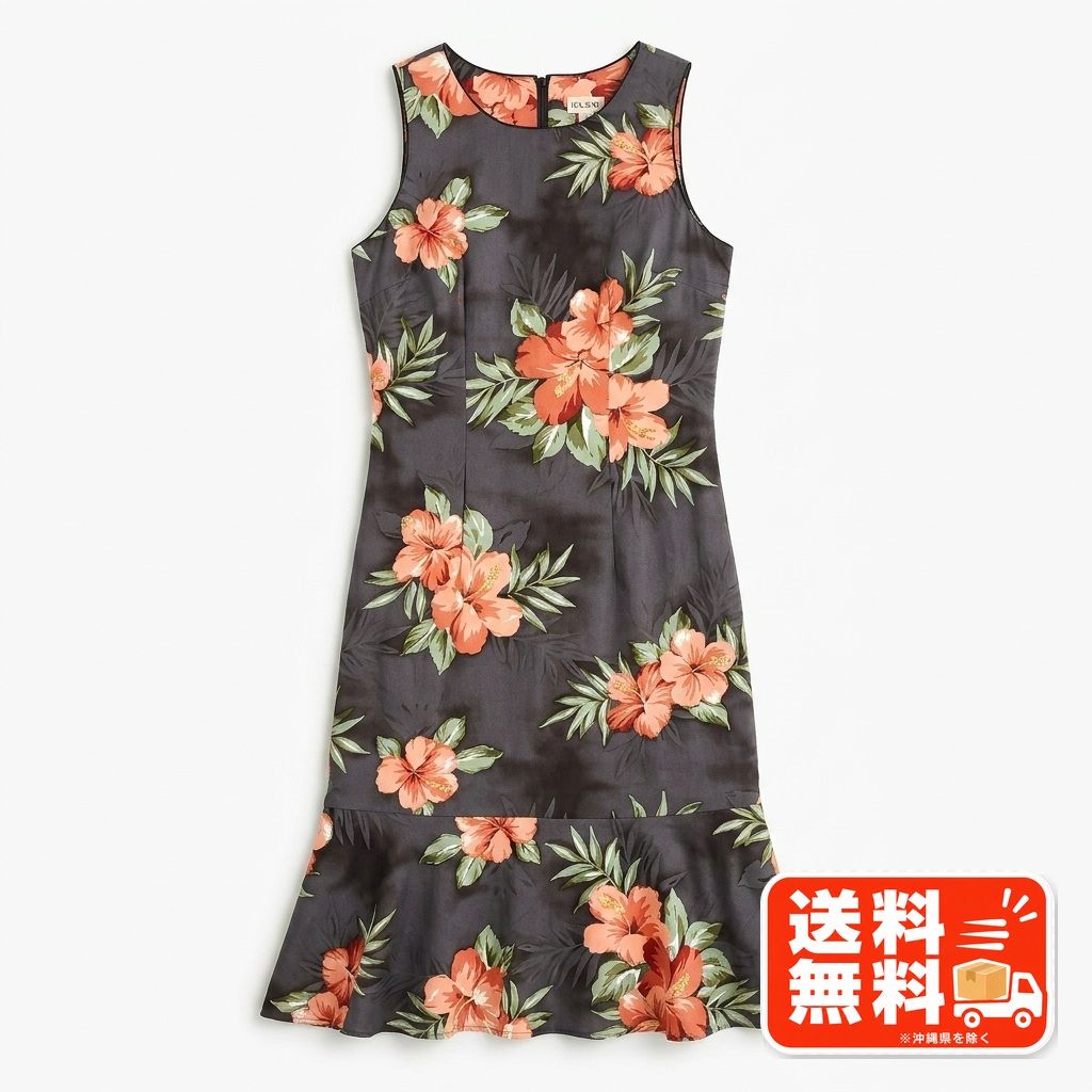 IOLANI イオラニ ハワイ製 花柄 ノースリーブ ワンピース Sサイズ 