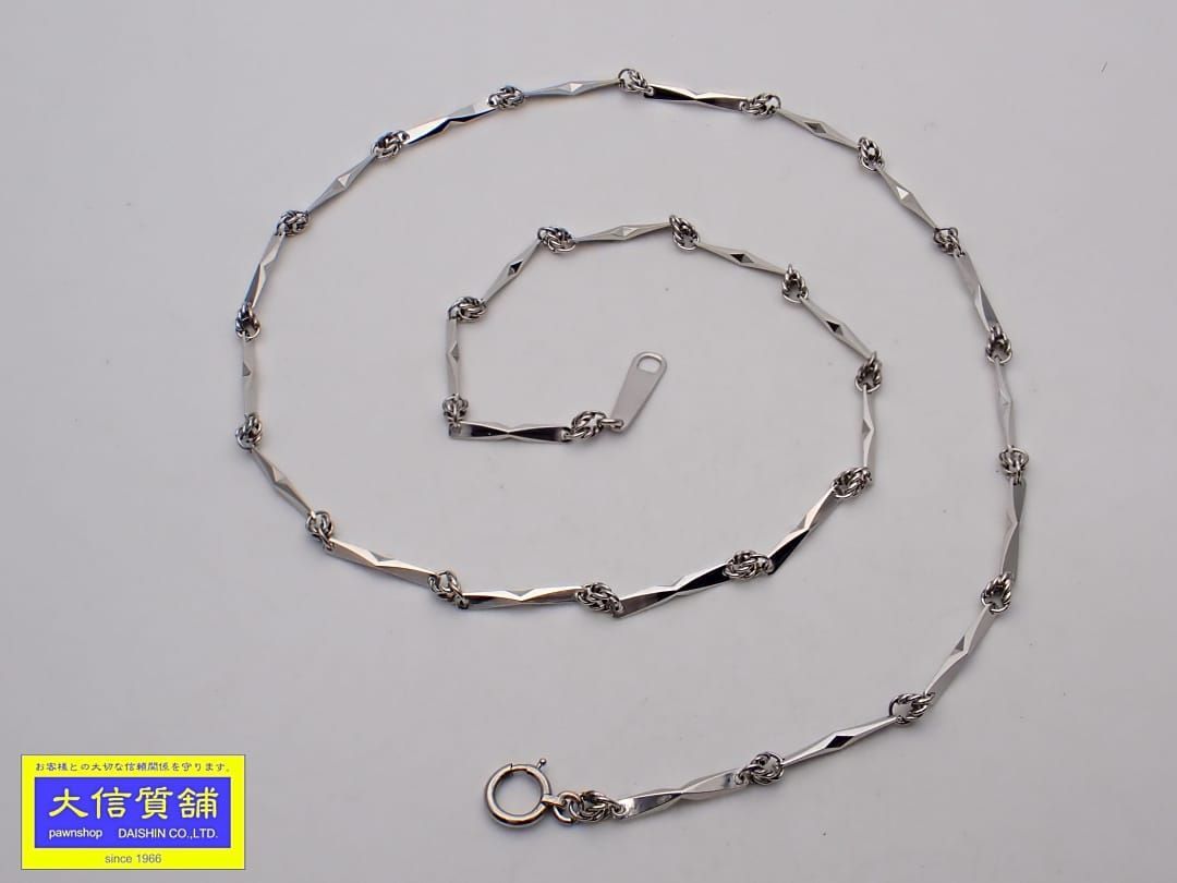 PT850 プラチナ 切子チェーンネックレス 40cm 8.38g 中古A- 【送料無料】 C-9619【質屋出品】