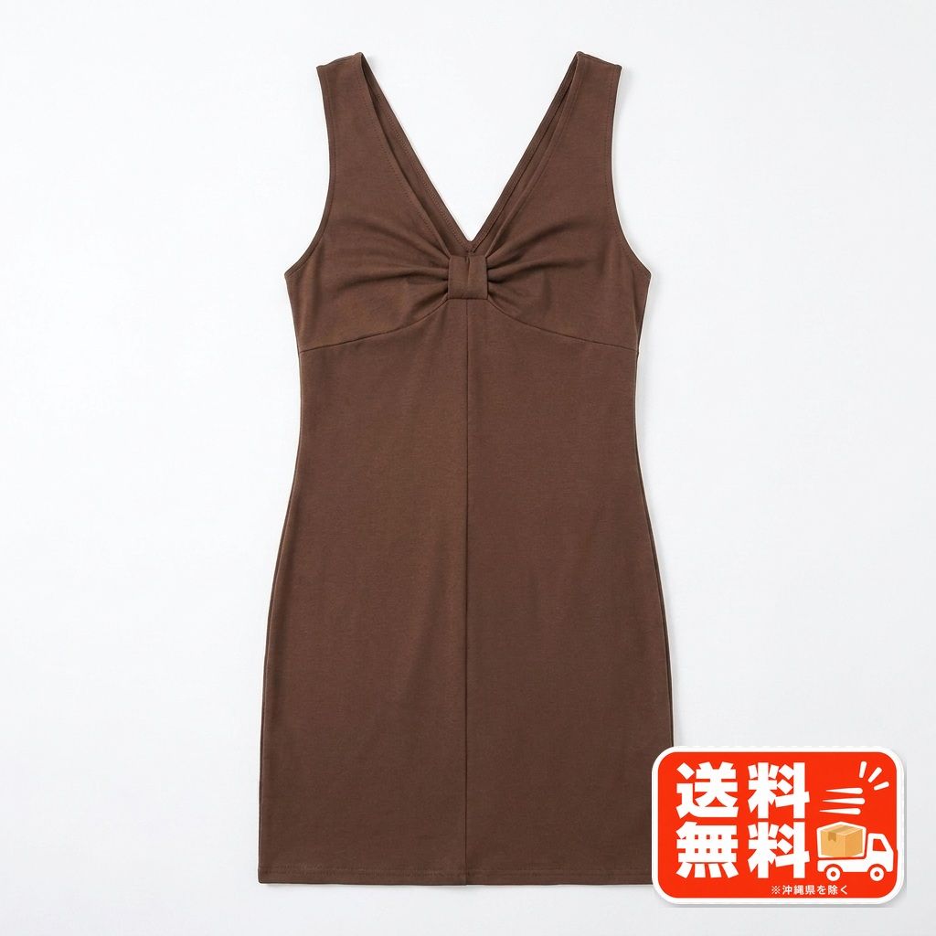 RIVET リベット ブラウン ノースリーブワンピース Lサイズ NATURAL BEAUTY BASIC風