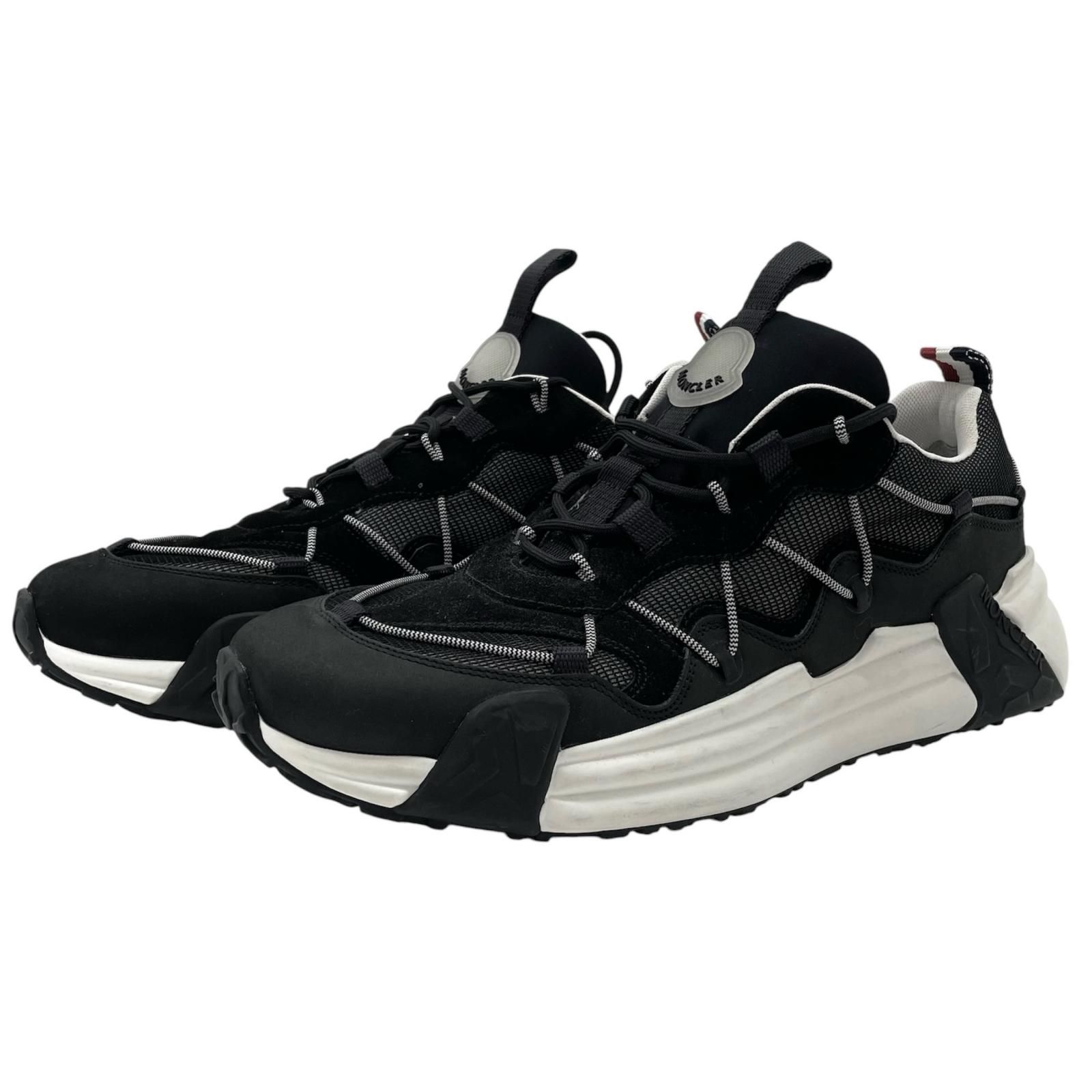 【中古】MONCLER | モンクレール Compassor ヌバックレザー&スエード スニーカー 靴　ブラック【尾張小牧店】