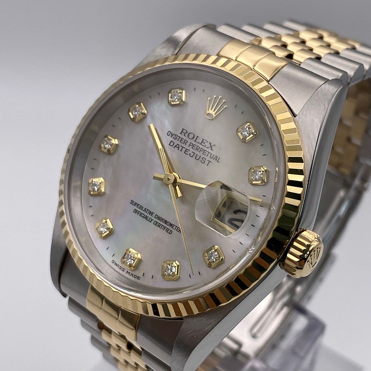 ROLEX ロレックス デイトジャスト MOP 10P 36mm ホワイトシェル U番 