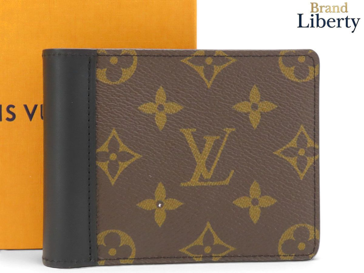 【新古品】ルイヴィトン LOUIS VUITTON モノグラムマカサー ポルトフォイユ ミュルティプル 二つ折り札入れ財布 コンパクト財布 ダークブラウン PVC レザー M69408