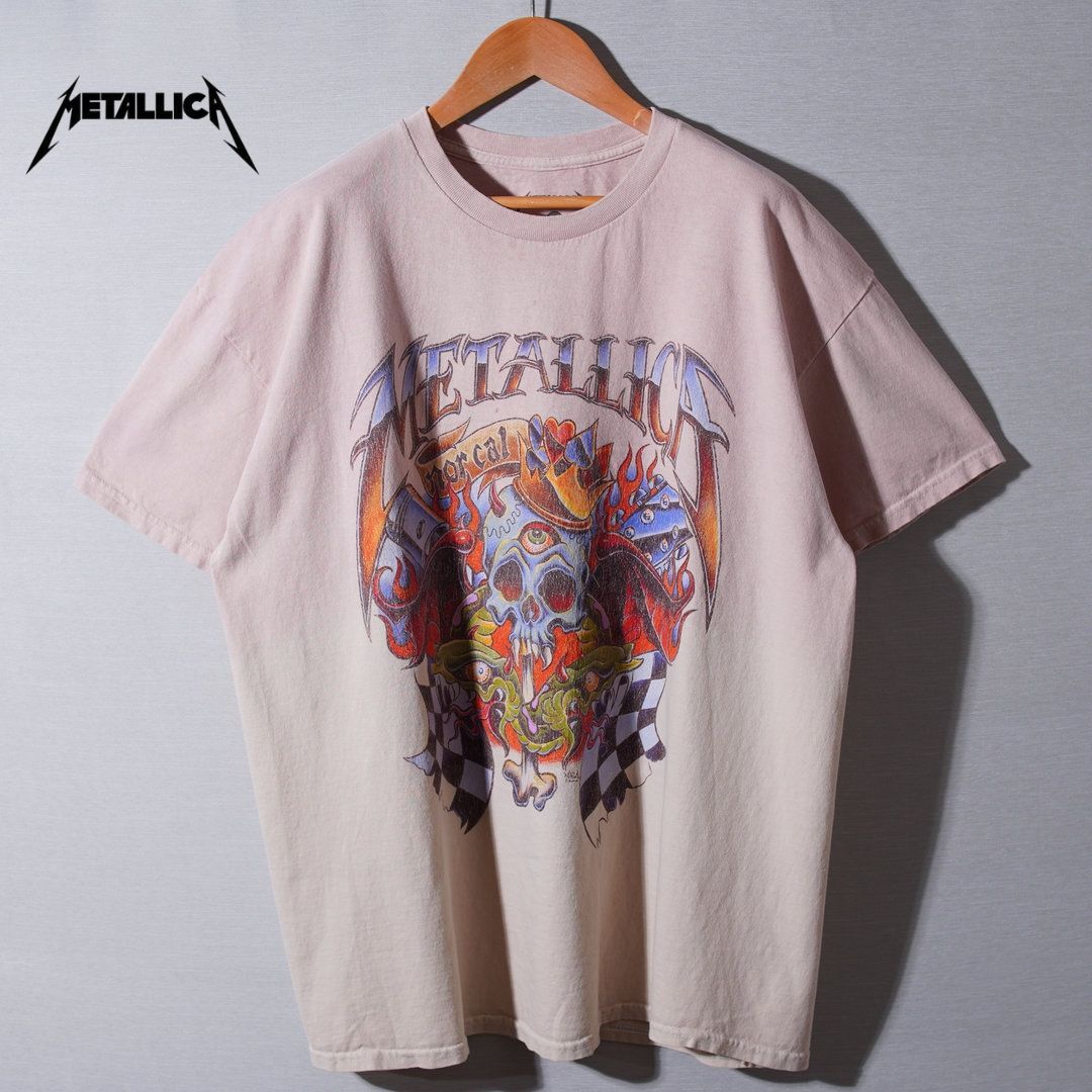 LLICA（メタリカ）Y2KヴィンテージTシャツ XLサイズ メタリカ METALLICA Tシャツ XL スモーキーベージュ バンT ロックT Y2K