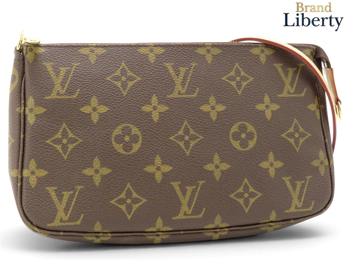 【未使用】ルイヴィトン LOUIS VUITTON モノグラム ポシェット アクセソワール アクセサリーポーチ ワンショルダーバッグ ハンドバッグ ダークブラウン PVC レザー M51980