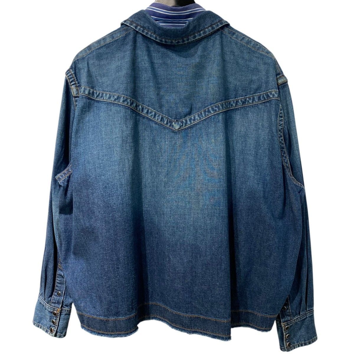 sacai Denim Double Layered Shirt Jacketデニムストライプドッキング