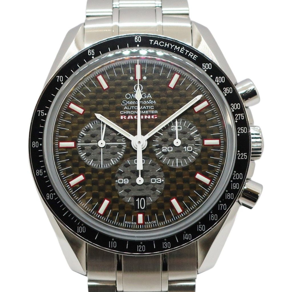 【天白】メーカーコンプリート済 OMEGA オメガ スピードマスター レーシング 3552.59 ブラック SS 自動巻き メンズ 腕時計 男