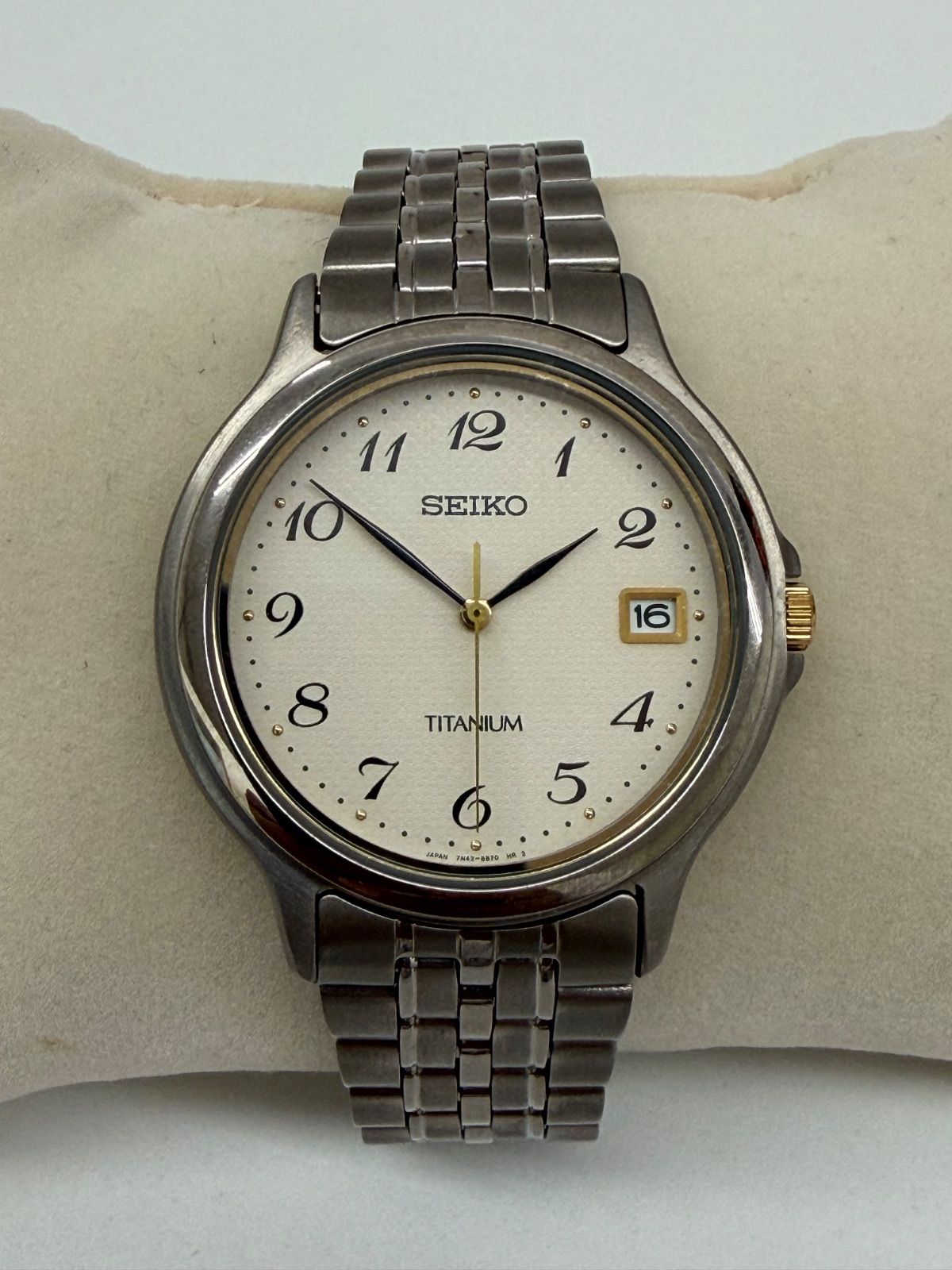 S [used good/ operation unconfirmed] SEIKO watch TITANIUM 7N42-8A60 S-0.1-0.2