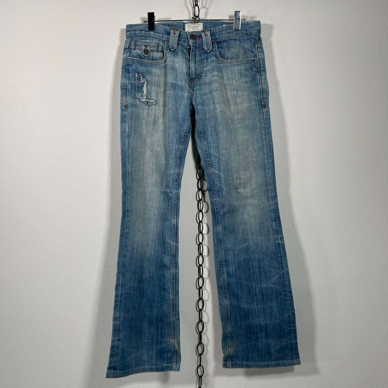 00s Y2K JIMMY TAVERNITI ダメージデニム ローライズ フレア ブーツ 