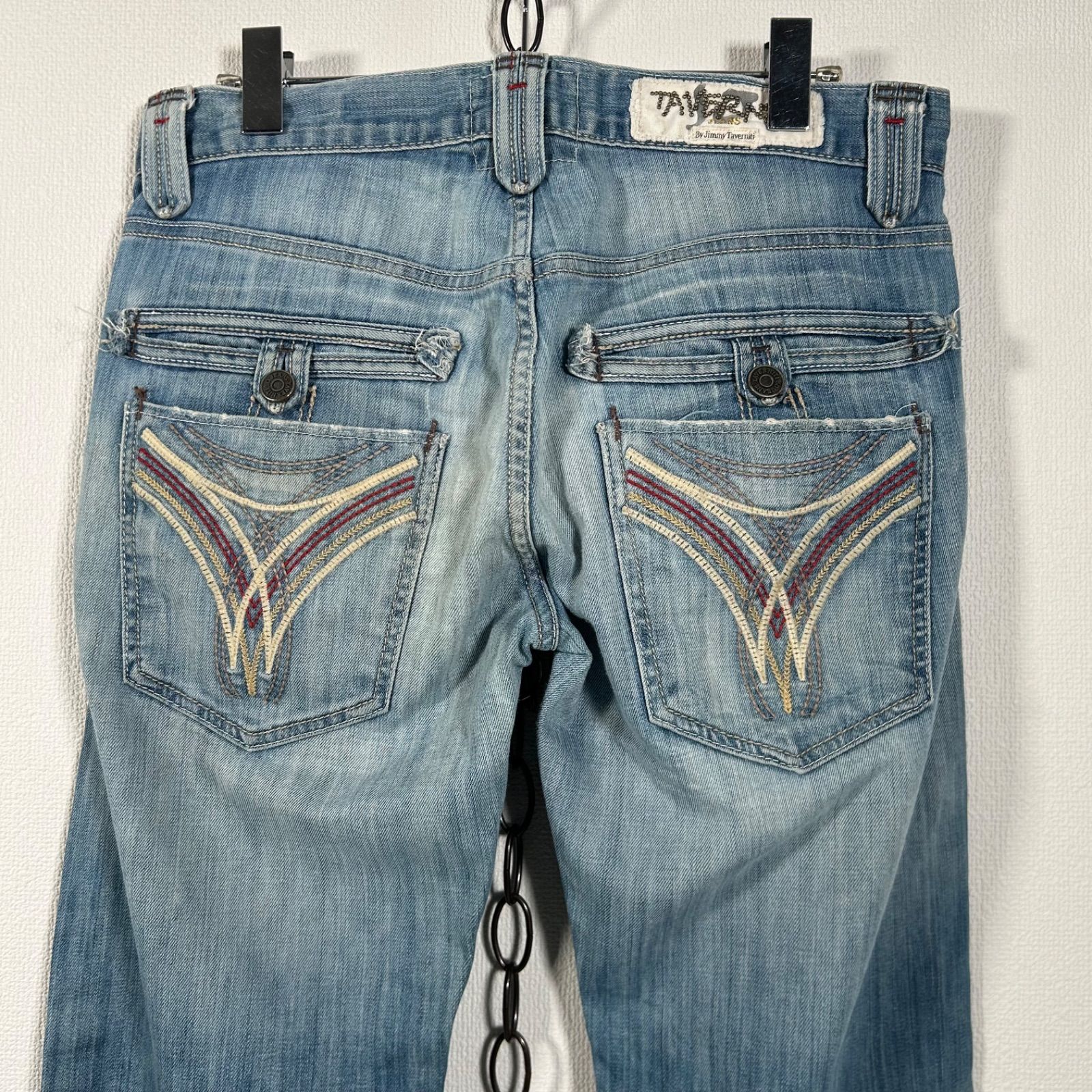 00s Y2K JIMMY TAVERNITI ダメージデニム ローライズ フレア ブーツ 