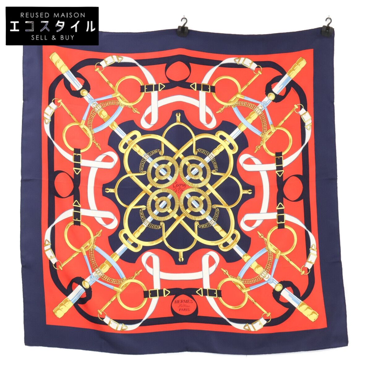 HERMES エルメス 【美品】Eperon d'Or 黄金の拍車 シルク カレ90