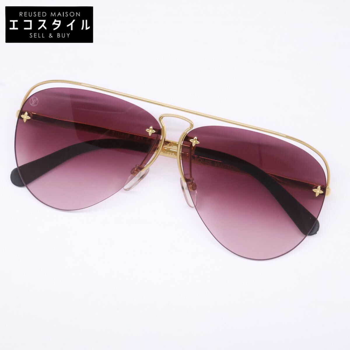 LOUIS VUITTON　ルイヴィトン　【美品】Z1044E 9R5 グリース ツーポイント ティアドロップ　63□10 140