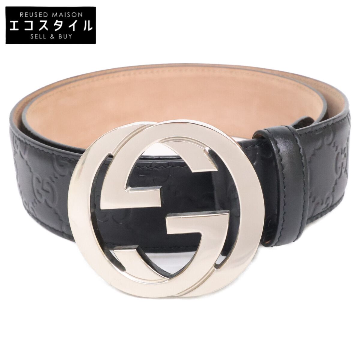 GUCCI　グッチ　411924 CWC1N インターロッキングG バックル付　85・34