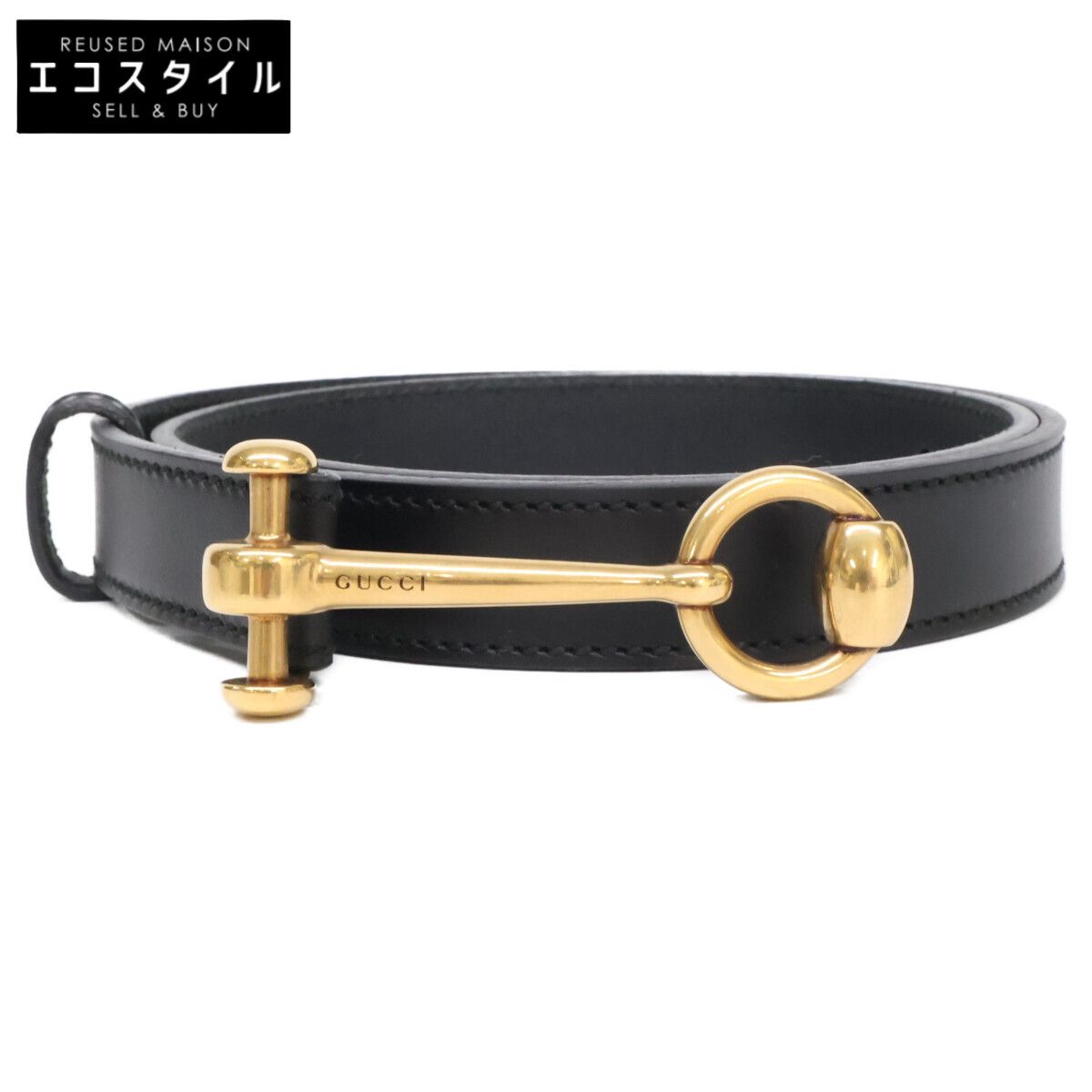 GUCCI　グッチ　【美品】309898 1476 ホースビット レザー　85・34