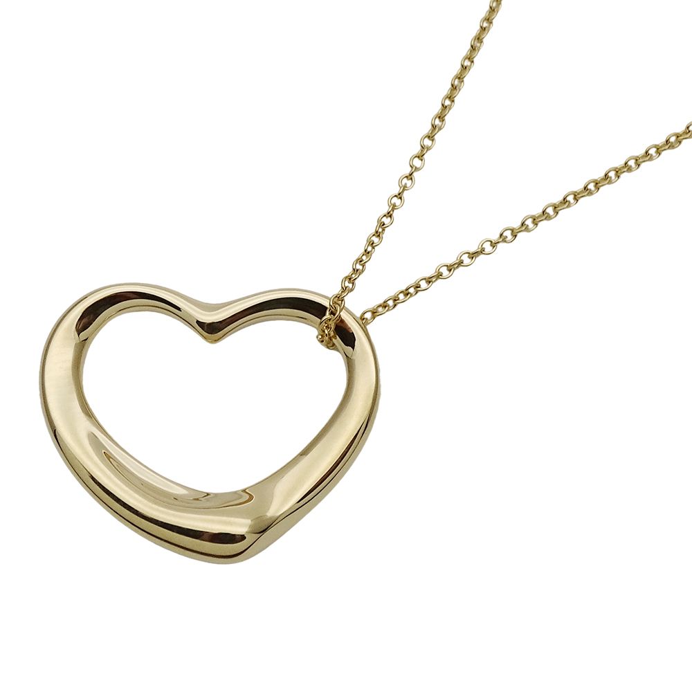 ｖティファニー TIFFANY&Co. ネックレス レディース ブランド 750YG エルサペレッティ オープンハート イエローゴールド ジュエリー 磨き済み【中古】
