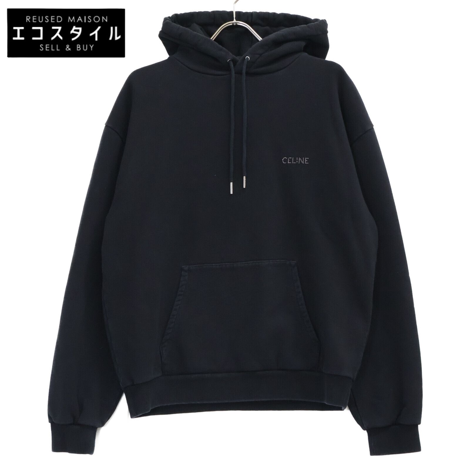 CELINE　セリーヌ　2Y9561670Q スタッズ エンブロイダリー ルーズフィット フーディー　L