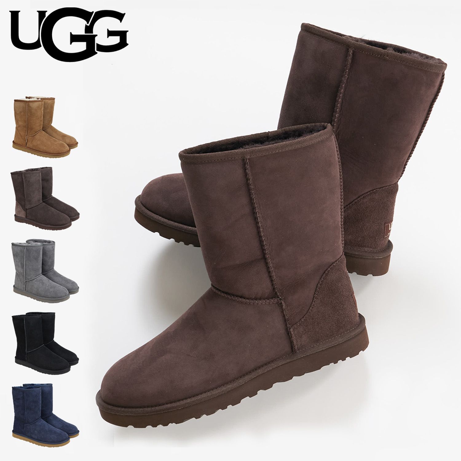 UGG アグ ムートンブーツ メンズ クラシック ショート MENS CLASSIC SHORT 5800 シープスキン、NAVY/M