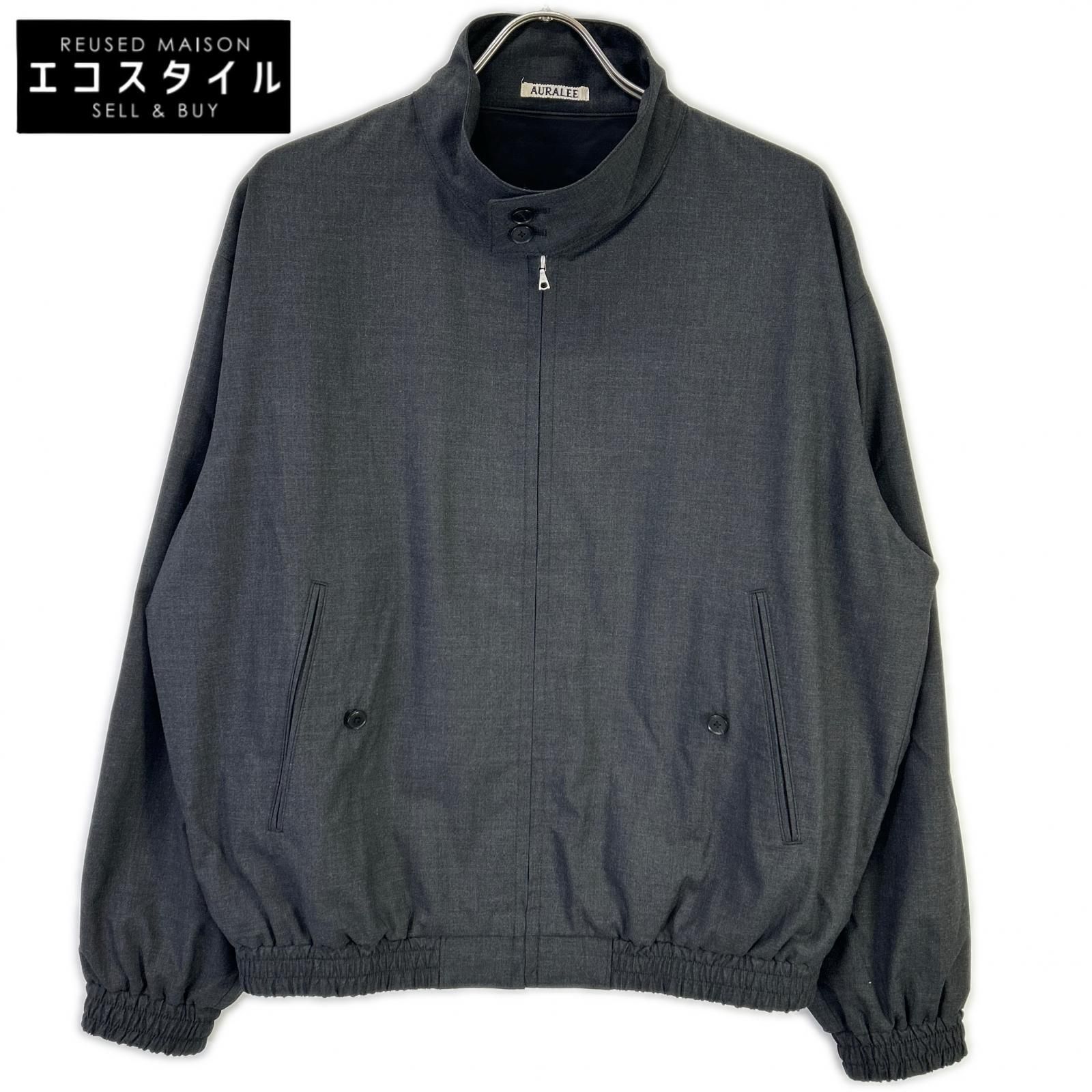 AURALEE　オーラリー　26SS A26SB01MT トップチャコール ULTRA FINE TROPICAL WOOL ZIP BLOUSON　3
