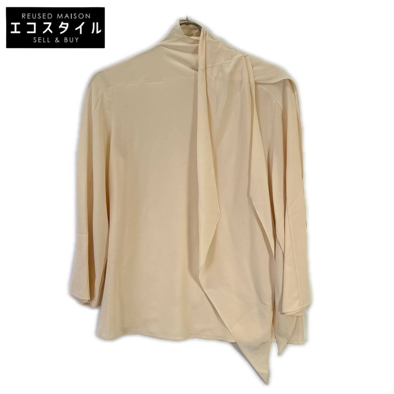 HERMES　エルメス　H890614DW2834 アイボリー LOSANGE シルクブラウス　34