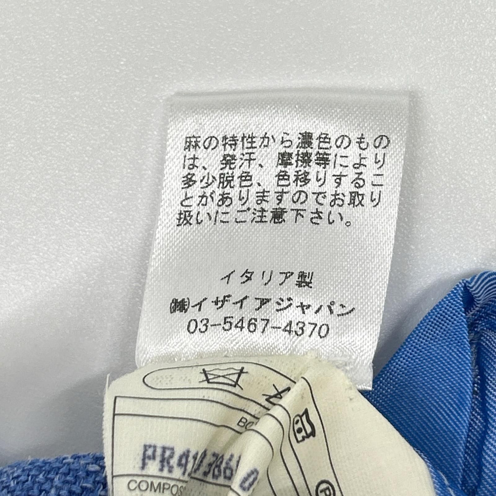 ISAIA イザイア SAILOR ブルー ウールシルクリネン 段返り 3B シングル 