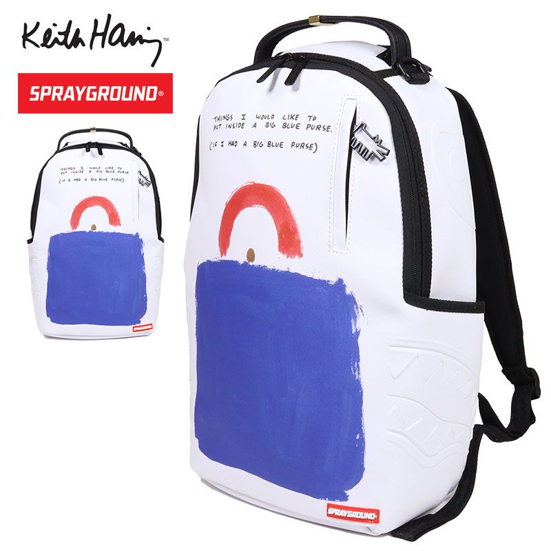 スプレーグラウンド リュックサック SPRAY GROUND キース・ヘリング バックパック 大容量 メンズ レディース ブランド 大きいサイズ おしゃれ おすすめ 人気 28L 白 sprayground218 ホワイト