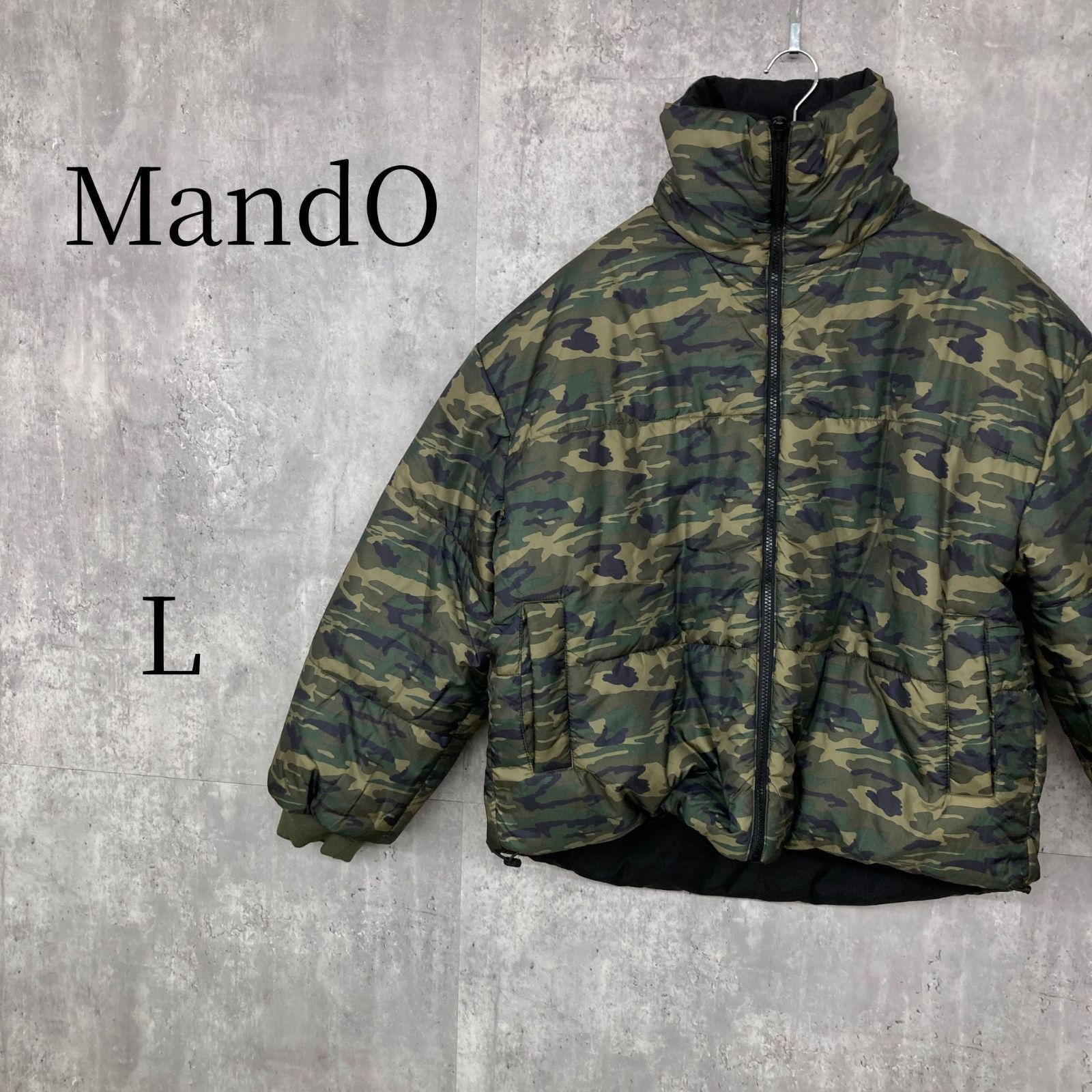 新品タグ付き MandO エムオー リバーシブル 中綿ジャケット L 迷彩 