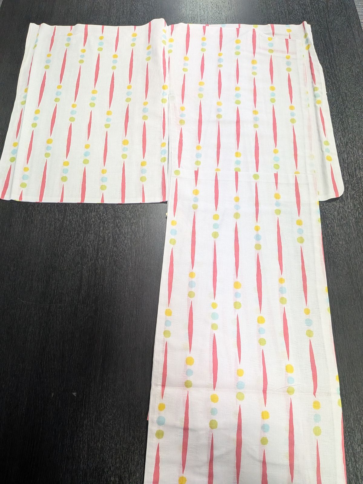 新品　浴衣　可愛らしいストライプ柄　身丈163