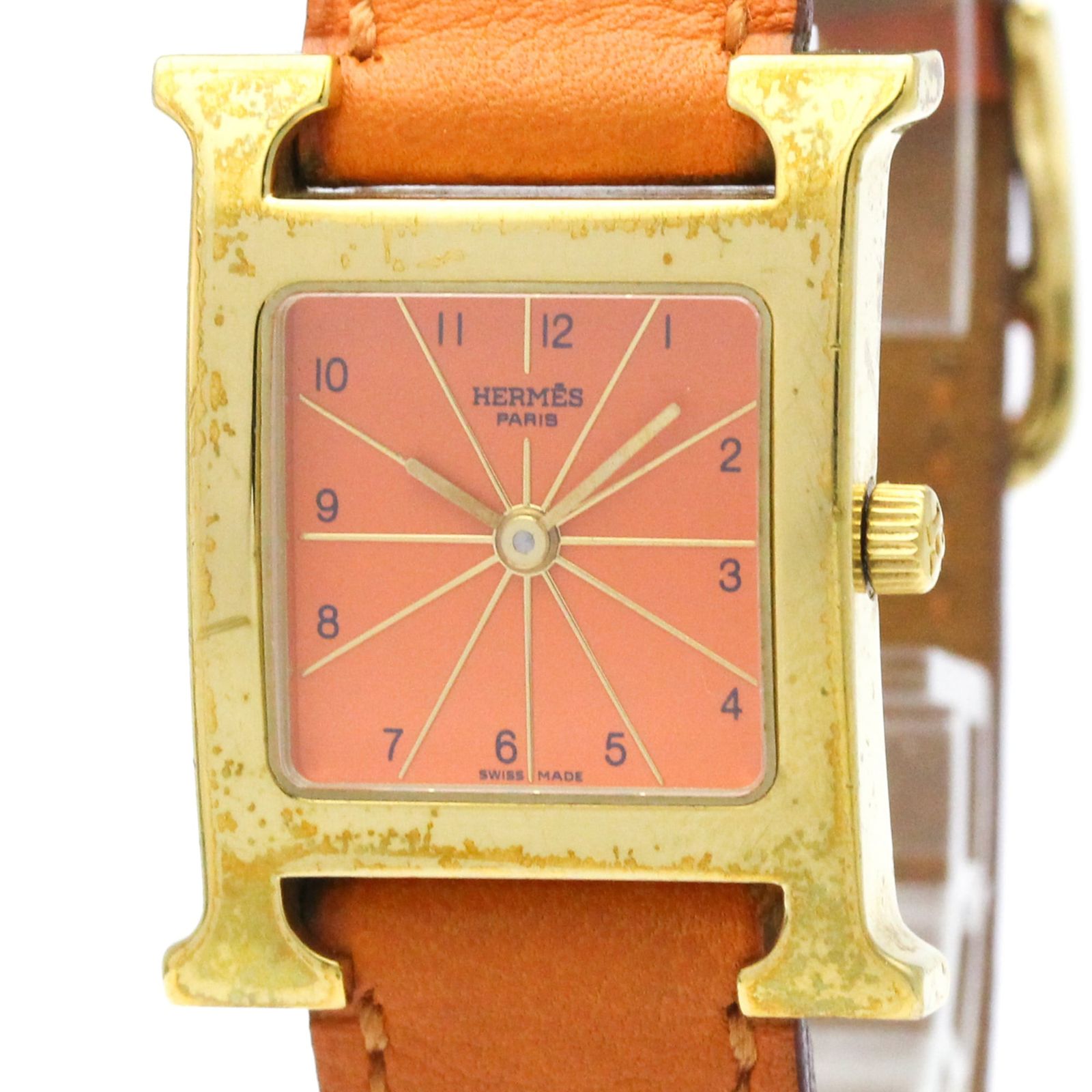 エルメス (HERMES) Hウォッチ ゴールドプレート レザー クォーツ レディース 時計 HH1.201