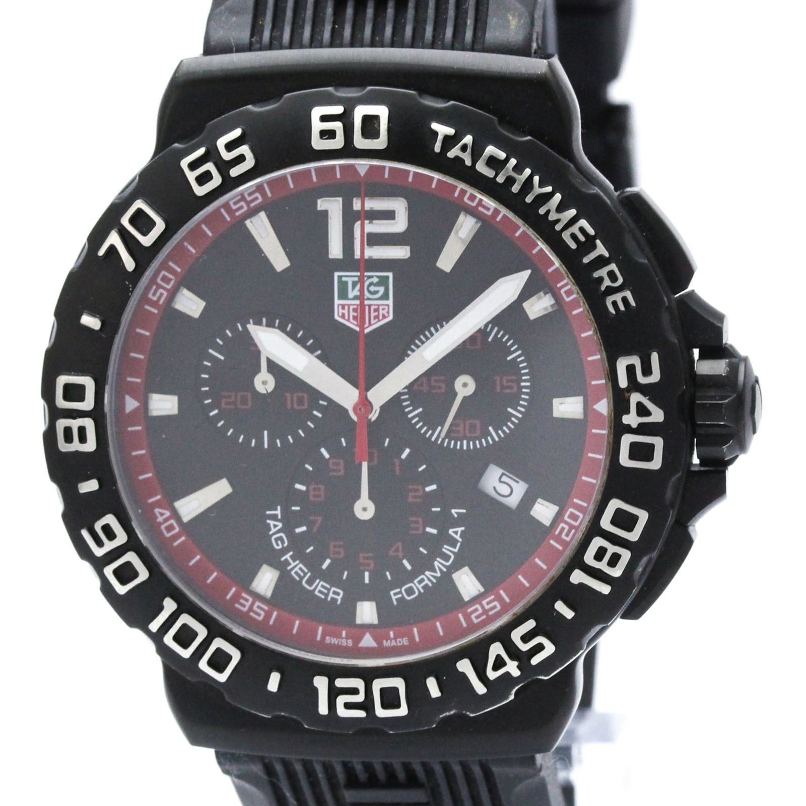 タグホイヤー (TAG HEUER) フォーミュラ1 クロノグラフ ステンレススチール ラバー クォーツ メンズ 時計 CAU1116 (外装仕上げ済み)