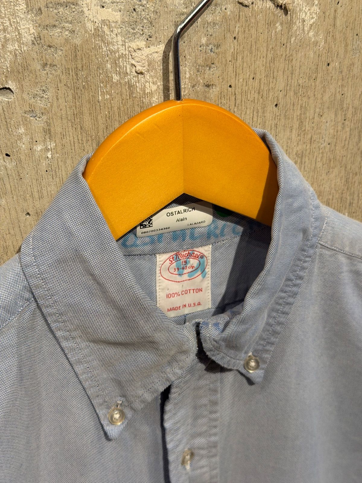 【 USA製 90s / Brooks Brothers 】 L/S shirt　ブルックスブラザーズ　長袖 ボタンダウン シャツ　無地　ポケット　7つボタン　ブルー　《 15 / M 》 7,920円