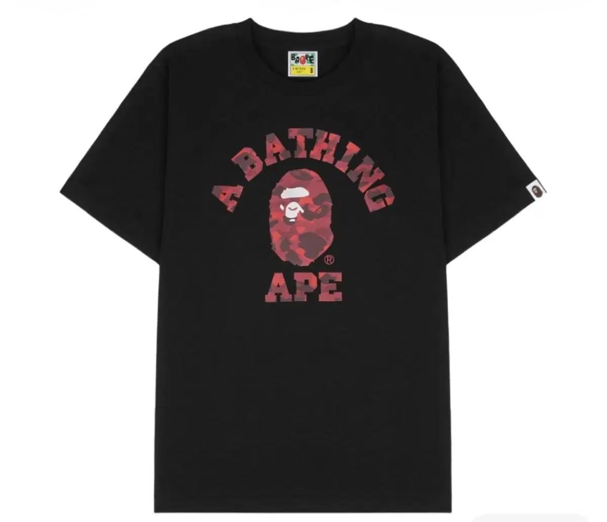 A BATHING APE COLOR カモフラージュ カレッジ Tシャツ 白 レッド M L