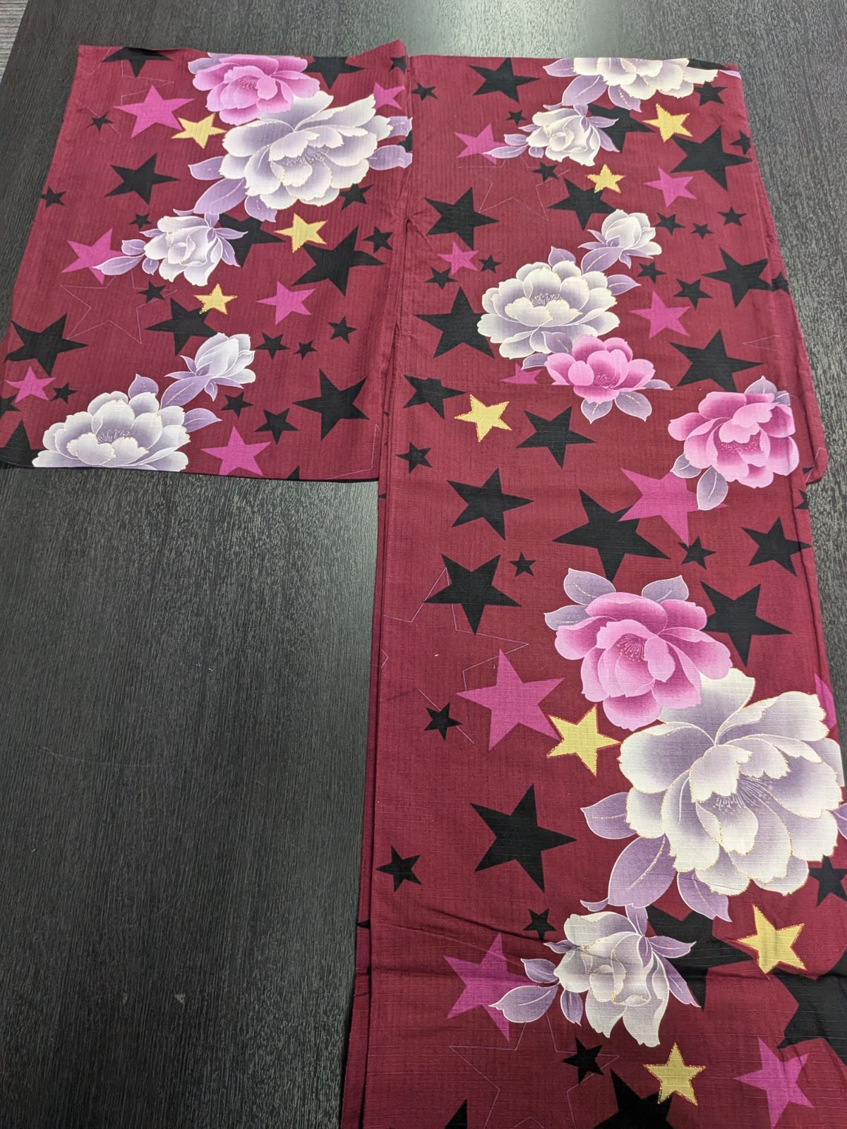 新品　浴衣　洋花柄　身丈165