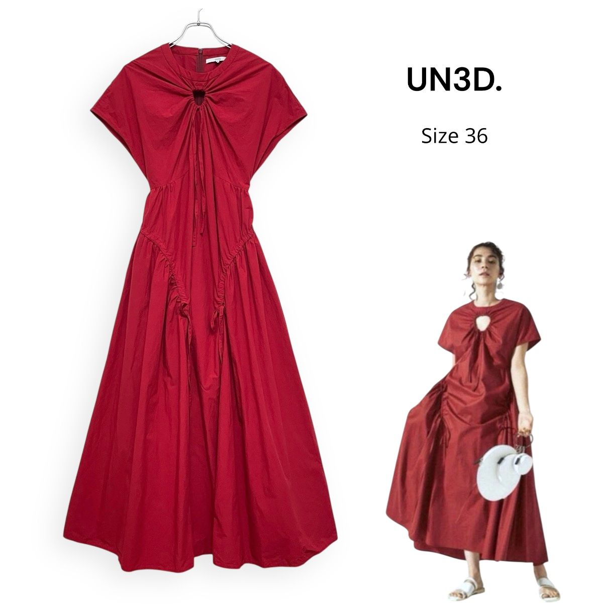 UN3D. CIRCLE GATHER OP アンスリード サークルギャザー ワンピース Size36