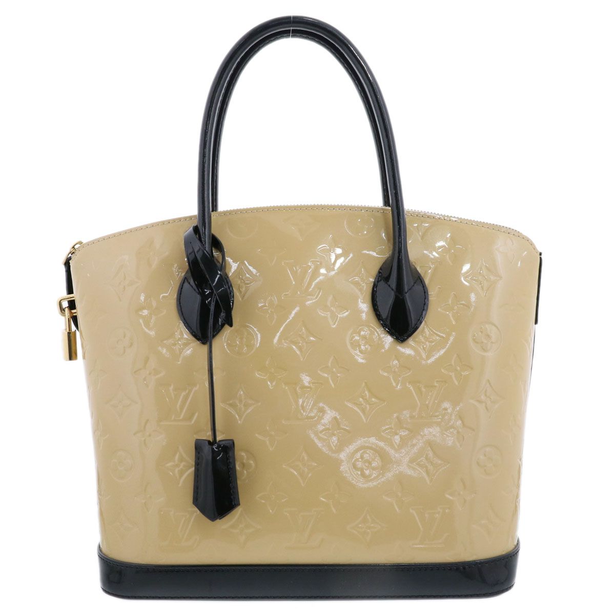 LOUIS VUITTON ルイ・ヴィトン ロックイット PM ハンドバッグ M90251 レディース モノグラムヴェルニ ベージュ ブラック 中古