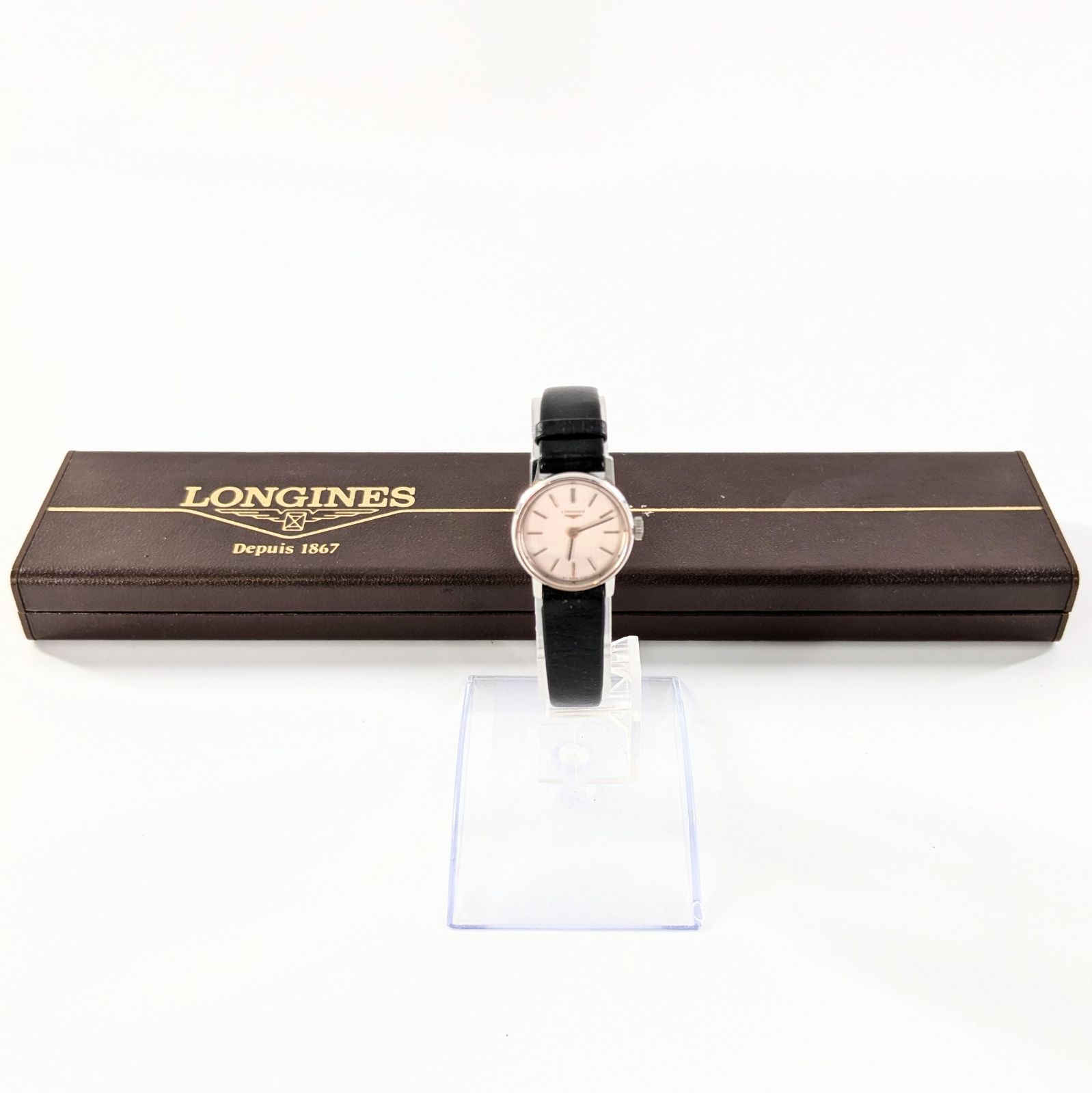 LONGINES ロンジン 817-4130 手巻き/レザー シルバー文字盤 レディース腕時計 稼動品【QG-78】 LONGINES ロンジン 817-4130 手巻き/レザー シルバー文字盤 レディース腕時計 稼動品【QG-78】