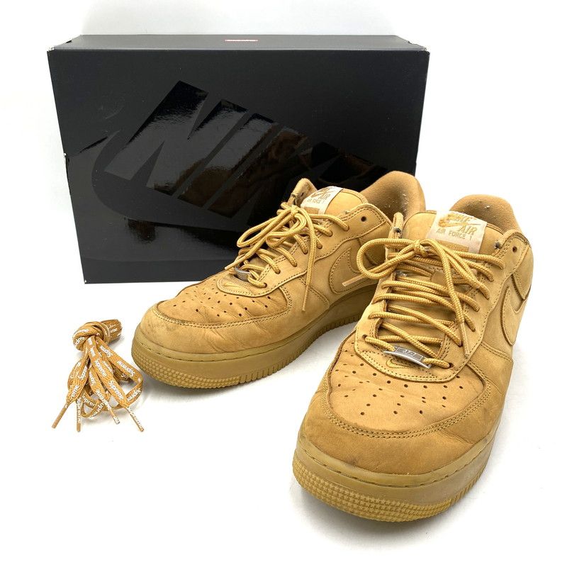 【中古品】 NIKE ナイキ × SUPREME シュプリーム DN1555-200 AIR FORCE 1 LOW FLAX WHEAT エア フォース 1 ロー フラックス ウィート スニーカー 靴 【160-260616-kh-11-izu】