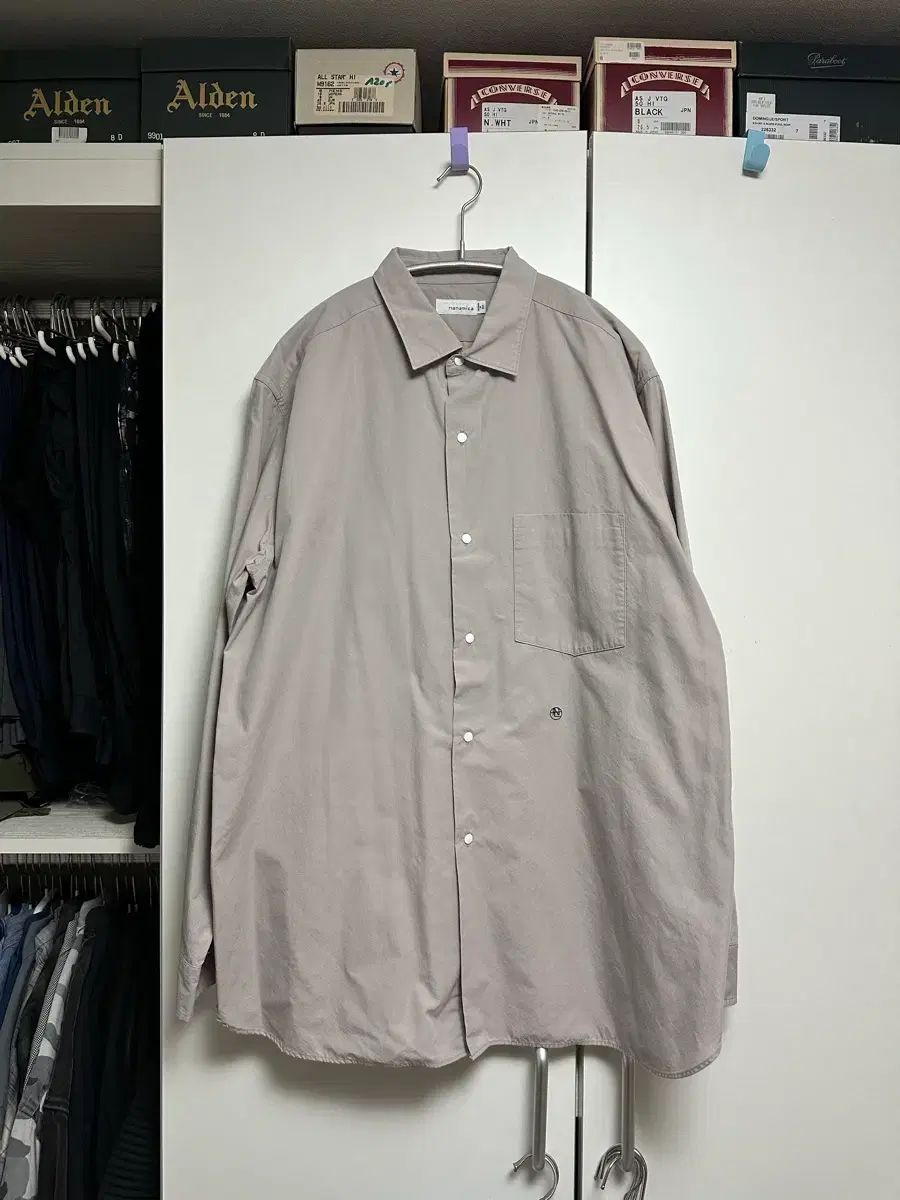 nanamica レギュラーカラー WIND AND WISH シャツ グレー m