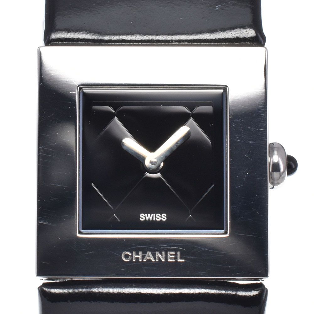 シャネル CHANEL H0116 マトラッセ ブラック クォーツ レディース 良品 腕時計 M#148292