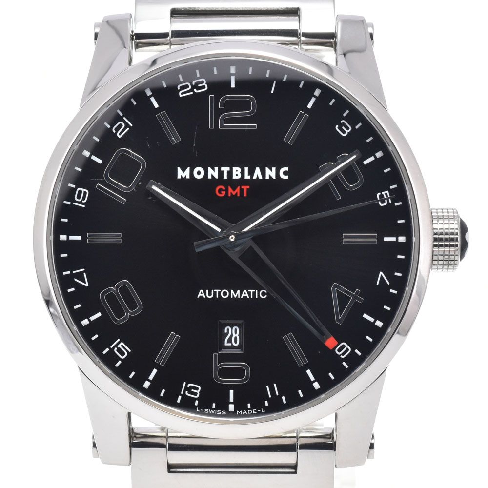 モンブラン MONTBLANC 36064 タイムウォーカー GMT 裏スケ ブラック 自動巻き メンズ 美品 腕時計 M#148255