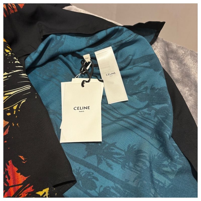 新品】CELINE セリーヌ Shirts Black ハワイアン アロハシャツ - メルカリ