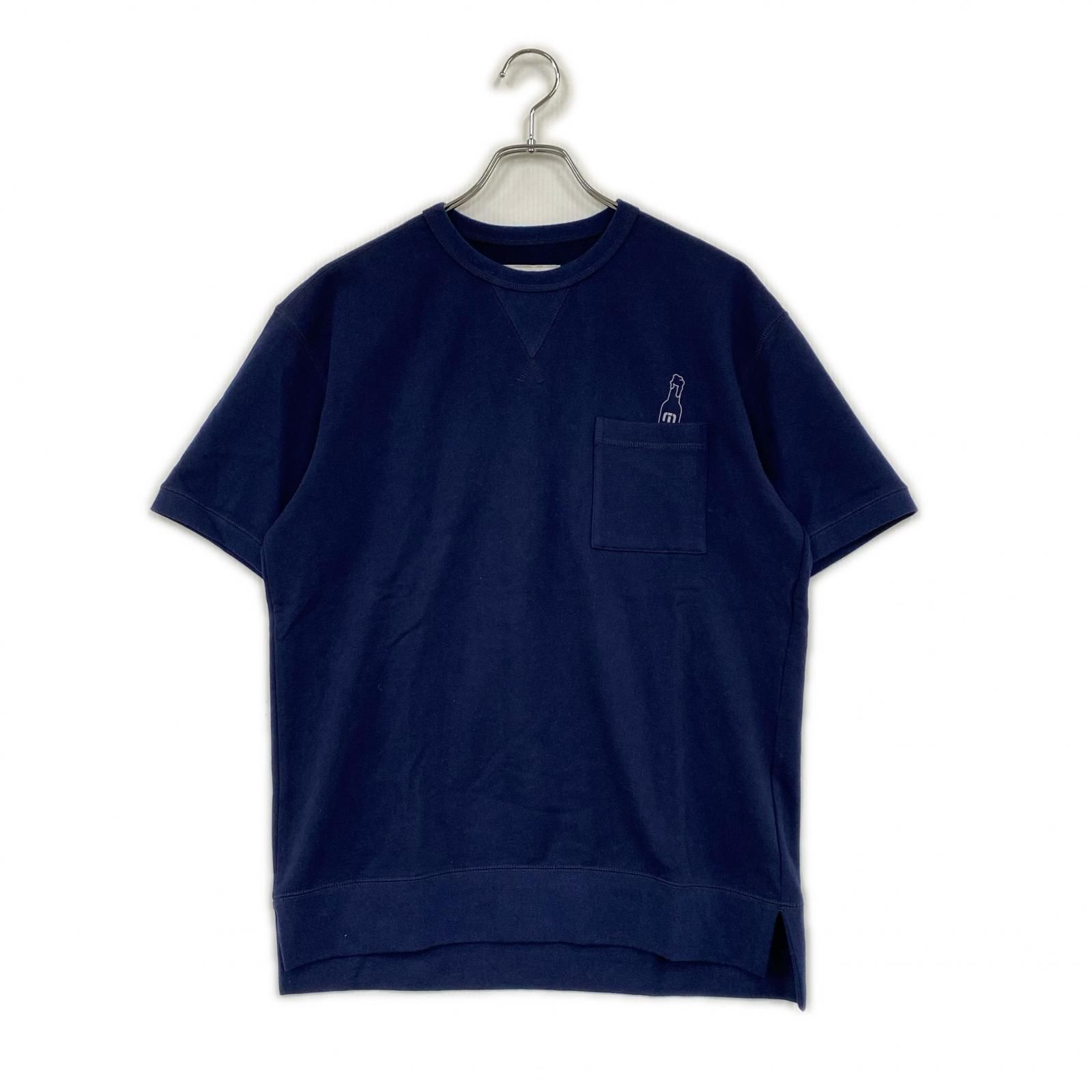 未使用品 メンズ トラビスマシュー TRAVIS MATHEW 半袖シャツ M ネイビー パイル裏地 シンプル