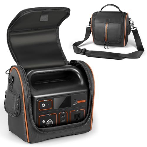 ポータブル電源 収納バッグ Jackery Explorer 500 に適合して ポータブル電源 保護ケース 防塵 撥水 耐衝撃 収納ケース キャンプ 外出や旅行用 (ブラック, JK 500 に対応)*vj becf5e4b