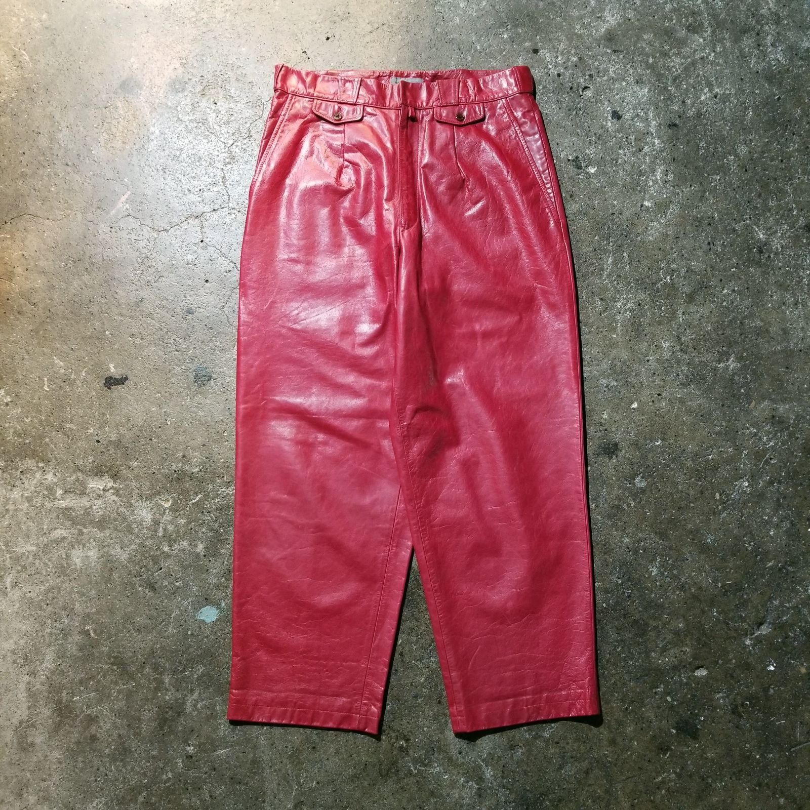 Yohji Yamamoto POUR HOMME 00aw レザーワイドテーパードパンツ 3 ヨウジヤマモト プールオム 2000aw 牛革