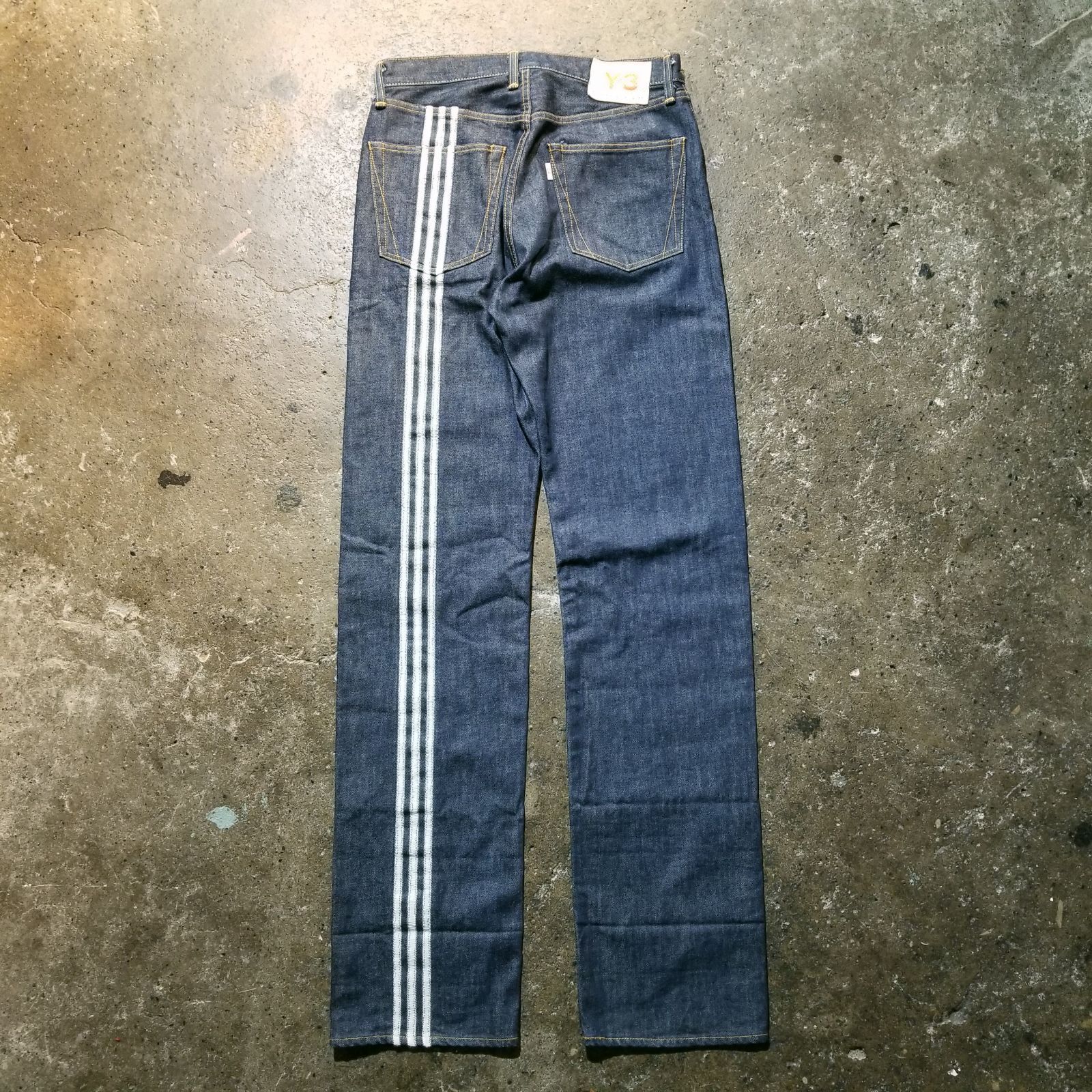 Y-3 04ss Exclusive 縦糸抜き 3ストライプ デニムパンツ Spotted Horse スポテッドホース ワイスリー 2004ss Magic Wash Yohji Yamamoto ヨウジヤマモト adidas アディダス 初期