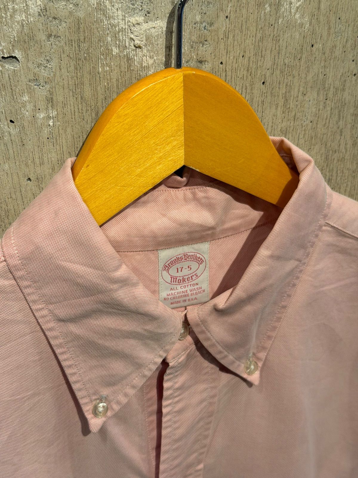 【 6つボタン / USA製 80s - 90s / Brooks Brothers 】 L/S shirt　ブルックスブラザーズ　長袖 シャツ　ストライプ　ポケット　ピンク　《 17 - / XL 》