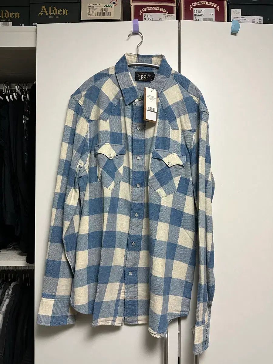 RRL(ダブルアールエル) バッファロー チェックシャツ ブルー L