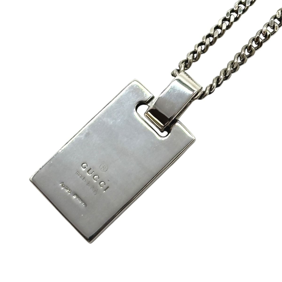 美品 GUCCI グッチ ディアマンテ プレート タグ シルバー シルバー925 